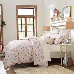 Brandream Garden Style 800TC Egyptian Cotton Flowers Blossoms Pattern Printed Duvet Cover Reversible Design Luxury 3 Piece Bedding Duvet Set with Button Closure - King Size-image-17