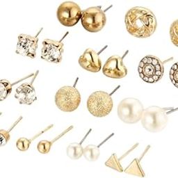 DRIARA EARRING 026 12 Pair Stud Earrings Combo Set | Gold-Plated, Crystal, and Designer Artificial Earrings for Girls & Ladies-image-9