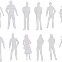 UJEAVETTE® 20Pcs 1/50 O Scale Unpainted Model People Miniature Figures Architectural Model Human Plastic Scene Simulation-30
