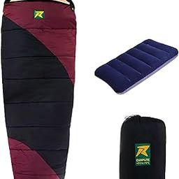 Sleeping Bag 0°C to +10°C by Rocksport l Ideal Sleeping Bags for Adults,Men,Camping,Travel & Winter l Outdoor Camping Accessories- Free Air Pillow (Black-Purple)-image-62