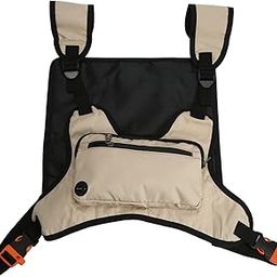 Chest Pack, Mens Chest Bag Adjustable Straps 13.2x22cm/5.2x8.7in Reflective Back Design for Gym for Hiking-image-24