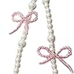 SNOWYS SHOP Korean Bow Beaded Phone Charm for Girls – Cute Lanyard Hanging Keychain Metal Mobile Accessory for Women-image-38
