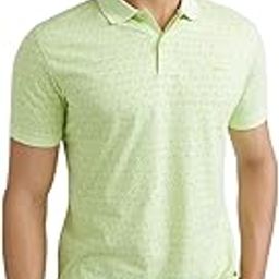 Men's Slim Fit Print Pattern Cotton Polyester Blend Rib Collar with Tipping Half Sleeve Polo Casual T-Shirt-image-10