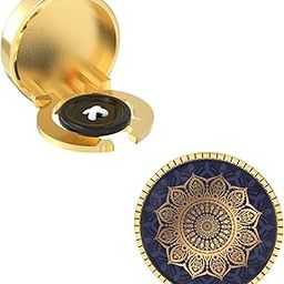 – Snap-on Shirt Button Cover Cufflinks Set for Men - Golden Mandala Style-image-40