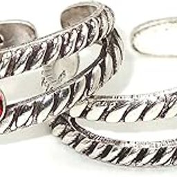 Sterling Silver Toe Ring for Women with Red Zirconia | 1 Pair | With Certificate Of Authenticity and 925 Stamp-image-56