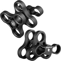 MINIFOCUS 2PCS 1'' Aluminum Triple Holes Ball Clamp Mount for Underwater Diving Light Arms Tray System, Photography Diving Camera, 360° Clip for GoPro Action Camera Flashlight Arms System-picture-28
