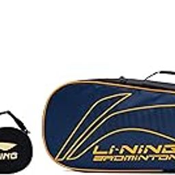 Li-Ning All Star Single Zip Badminton Polyester Kit Bag (Navy) Aluminum Badminton Racket Mega Power 7, Blue/Orange-image-62