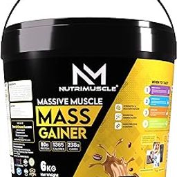 Nutrimuscle Massive Muscle Mass Gainer - 6 Kgs - Coffee Flavour For Muscle & Mass Gain - For Mass, Muscle and Strength Gain - Contains Creatine, Complex Carbohydrates and Protein-26