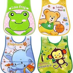 Lefan Plastic Waterproof Quick Dry Sleeveless Washable Printed Feeding Bibs Apron For New Born Kids & Toddler, Unisex Cute Printed Meal Time Bib Set For Baby Boys & Girls-picture-23