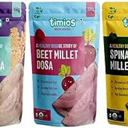 Timios Organic Multi Millet+ Beetroot Millet+ Spinach Millet Dosa Mix-Natural and Healthy Food (Combo Pack)-image-68