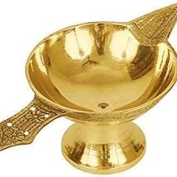 Good High Golden Decorative Brass Diya with Stand and Holder | Auspicious Diya for Puja Room, Home, Office, Festive Decor | Gift for Diwali, Housewarmings, Ganesh Chaturthi Festival-image-96