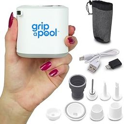 GRIP A POOL USB Rechargeable Mini Air Pump for Inflatables, Balls, Beds with 8 Nozzles & Camping Light, Battery Inflator Deflator, Compact Portable Pump for Floats, Balloons & Vacuum for Storage Bags-picture-10