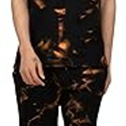Men's Black & Orange Abstract Tie-Dye Co-ord Set – T-Shirt & Shorts Combo-image-1