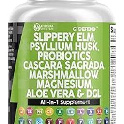 Slippery Elm Psyllium Husk Pre Probiotic Digestive Gut Health Supplement with Aloe Vera Cascara Sagrada Marshmallow Root DGL Licorice Senna Extract-image-60