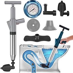 Pneumatic Floor Drain Unclogging Tool, Pneumatic Toilet Plunger, Floor Drain Cleaner Unclogger, Toilet Pipe Dredger, Pneumatic Drain Clog Remover for Bathroom, Sink, Floor, Kitchen Clogged(Gray)-picture-26