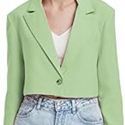 Women's Single Breasted Relaxed Fit Mandarin Collar Full Sleeve Blazer-image-47
