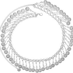 Oxidized Silver Plated Coin Tassels Hanging Kamar Bandh Waist Belt Belly Chain for Women & Girls-image-68