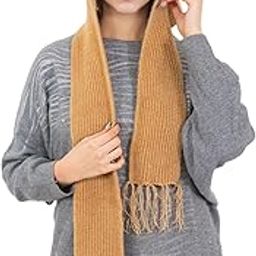 Women Warm and Soft Winter Woolen Muffler Cap, Attached Scarf Cap Combo for Girls and Women (Classic Plain)-image-80