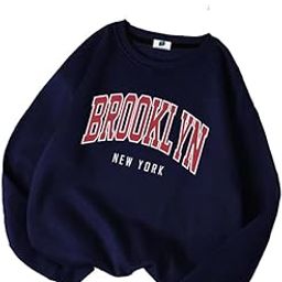 SXV 'Brooklyn Blue’ Printed Cool Aesthetic Drop Shoulder Oversized Sweatshirt-image-14