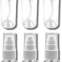 30ml Plastic Unbreakable Multipurpose Refillable Bottle Dispenser Cream Pump For Serum, Cream, Lotion, Moisture, After Shave, Oil Mini Travel size Costemic Use Bottles (Pack of 6)-23