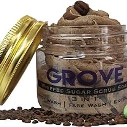 Grove all Natural Coffee Whipped Sugar Scrub Soap| Body wash, Face Wash & Body Polish Scrub |3 in 1 Scrub soap (Pack of 1) – 70 g-image-88