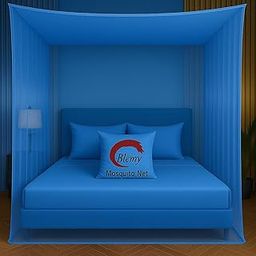 Blemy Mosquito Net (Machardani) for King Size Bed (7X7 Ft Blue)-image-65