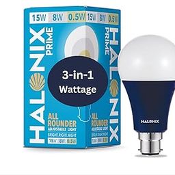 Halonix All Rounder Base B22D 15W,8W,0.5W Multi Wattage Adjustable Light Led Bulb (Pack Of 1, White & Yellow)-10