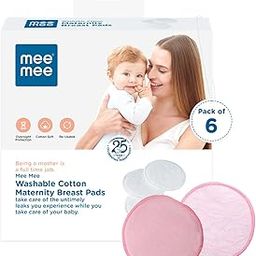 Mee Mee Reusable Cotton Maternity Breast Pads for Feeding Mothers 6 Pcs | Washable Absorbing Nursing Pads, Leak Proof | Anti-Bacterial Dermatologically Tested, Bamboo Rayon Pads (100 Washes, Pink)-5