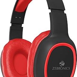 ZEBRONICS Thunder Bluetooth 5.3 Wireless Over Ear Headphones with 60H Backup, Gaming Mode, Dual Pairing, Enc, Aux, Micro Sd, Voice Assistant, Comfortable Earcups, Call Function (Red)-10