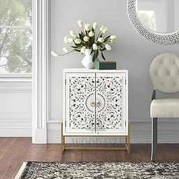 MDF Wood Sideboard and Cabinets | Small Wooden Side Board Cabinet for Living Room Buffet Cabinet with 2 Drawers & 2 Door Cabinet Storage for Kitchen Simms Accent-image-37