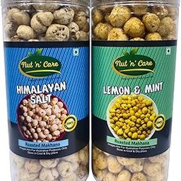 Nut N Care ROASTED MAKHANA (HIMALAYAN SALT & LEMON & MINT FLAVOUR) (PACK OF- 2) 100G EACH-image-90