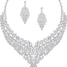 American Diamond Style Crystals Necklace with Earrings Jewellery Set for Women and Girls | Suited for Party, Wedding, Engagement, Special Occasions | Gift for Her-image-7
