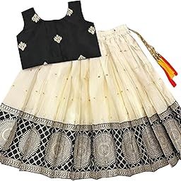 Baby Girls South Indian Traditional Pattu Pavadai Tapeta Silk Lehenga Choli Dress-image-93