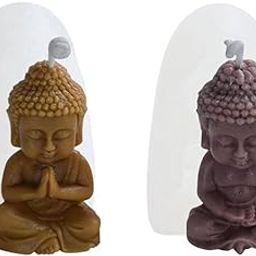 Radiance Store Namaste & Meditation Buddha Candle Molds I 3D Fondant Pillar Silicone Wax Mould I for Handmade Aromatherapy Plaster, Soap, Clay, Resin Epoxy Casting, Art Craft Making Tools - 2 Pcs-image-11