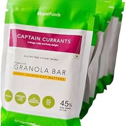 TheNibbleBox Captain Currants Granola Bars (Pack of 8)- Nutritious (No Added Sugar) Oat Bar (320 GMS)(45% Dry Fruits, Gluten Free, Vegan Friendly, no Refined Sugar, no Artificial Flavours.)-24