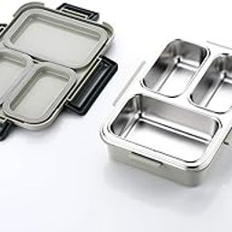 TEC TAVAKKAL 3 Compartment Lunch Box, 750ml | 3 Units Insulated Lunch Boxes |Stainless Steel Lunch Box for Kids | Leak-Proof Snacks Tiffin Box for School (3 Compartment Insulated Luch Box Green)-21