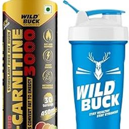 WILD BUCK L-Carnitine Liquid 3000 mg - Pump Matrix Workout Drink for Performance and Muscle Recovery, Helps Convert Fat into Energy | Energy & Endurance | Performance & Recovery | Build Lean Muscle | Muscle Fullness and Hardness | Pre & Post Workout Supplement for Men and Women [450 ml, Citrus Splash] Free Shaker-22