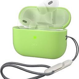 Oboe Soft Silicone Cover Compatible with Apple AirPods Pro 2 Case Protective Case with Anti-Lost Lanyard (Glow in Dark Green) [AIRPODS & Charging CASE NOT Included]-image-74
