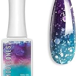 Modelones Gel Nail Polish 10ml Temperature Color Changing Gel Polish Nail Glitter Pink Ombre Gel Polish Soak Off Nail Art Manicure DIY Salon Gift for Women MZ-0366-056-11