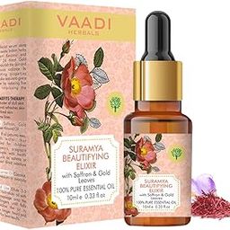 VAADI HERBALS Suramya Beautifying Elixr (Pure Mix of Saffron, 24k Gold Leaves & Sweet Almond Oil) - Reduces Fine Lines, Improves Skin Complexion & Gives a Natural Glow, 10 ml-image-25