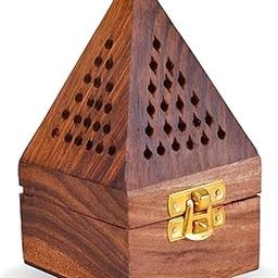 LYFTEX Wooden Sambrani DhoopBatti Stand Incense Holder with Ash Catcher Handcrafted Traditional Design for Aromatic-26