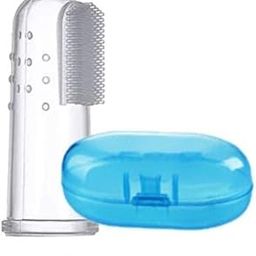 ROFORUF Silicon Finger Manual Toothbrush For Baby With Back Side Toung Cleaner, Best For Massaging & Cleaning Gums, Bpa-Free, Oral Care, Soft Brush For Babies Kids,Toddlers & Infants(Blue,Pack Of 1)-picture-14