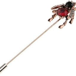 CALANDIS™ 3xRhinestone Honeybee Bug Insect Stick Lapel Pin Boutonniere Brooch Red | Fashion Jewelry-image-40