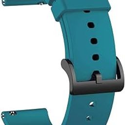TECHONTO Soft Silicone 22mm Watch Strap with Secure Buckle Lock, Compatible with Samsung Galaxy Watch 3 45mm/ Gear S3 Classic Huawei GT3 46mm & Watch's with Lug Size 22mm-19