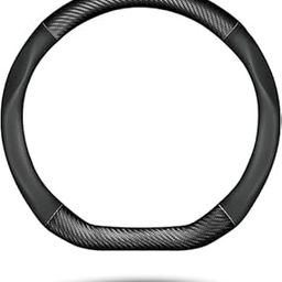 waqif Carbon Fiber Car Steering Wheel Cover with Non-Slip Lining,Universal Fit Most of Car Interior Accessories Leather Wheel Protector, Interior Decoration-image-6