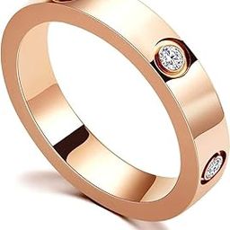 Fashion Classic Titanium Steel Women Stacking Ring- Anti Tarnish/Waterproof Cubic Zirconia Stainless Steel Promise Ring for Girls & Women-image-66