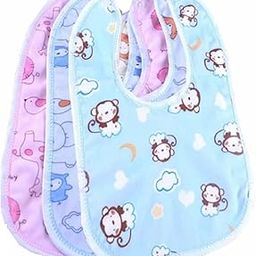 Wavva® Cotton Baby Bibs with Titch Button|Soft Cotton Washable for Babies Feeding Infants and Toddlers| 0-2 Years | Waterproof, Spill Resistant Bibs | Useful Baby Shower Gift (pack of 3) (Multicolor)-17