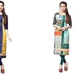 Crepe Digital Printed Kurti for Women – Stylish & Comfortable (Kidzpie_872 M 4) Multicolour-image-88