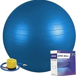 KANUPRIYA Anti-Burst Rubber Gym Ball with Free Foot Pump | Round Shape Swiss Ball for Exercise, Workout, Yoga, Pregnancy, Birthing, Balance & Stability-23