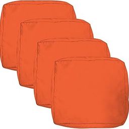 VAKADO Outdoor Patio Furniture Chair Cushion Replacement Covers Set of 4 Waterproof Orange Decorative Cushion Cases Decor for Bench Garden Porch Couch Tent (22"X22"X4")-image-17